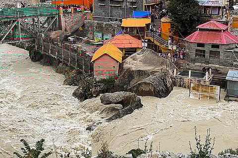 Alaknanda river's water level rose